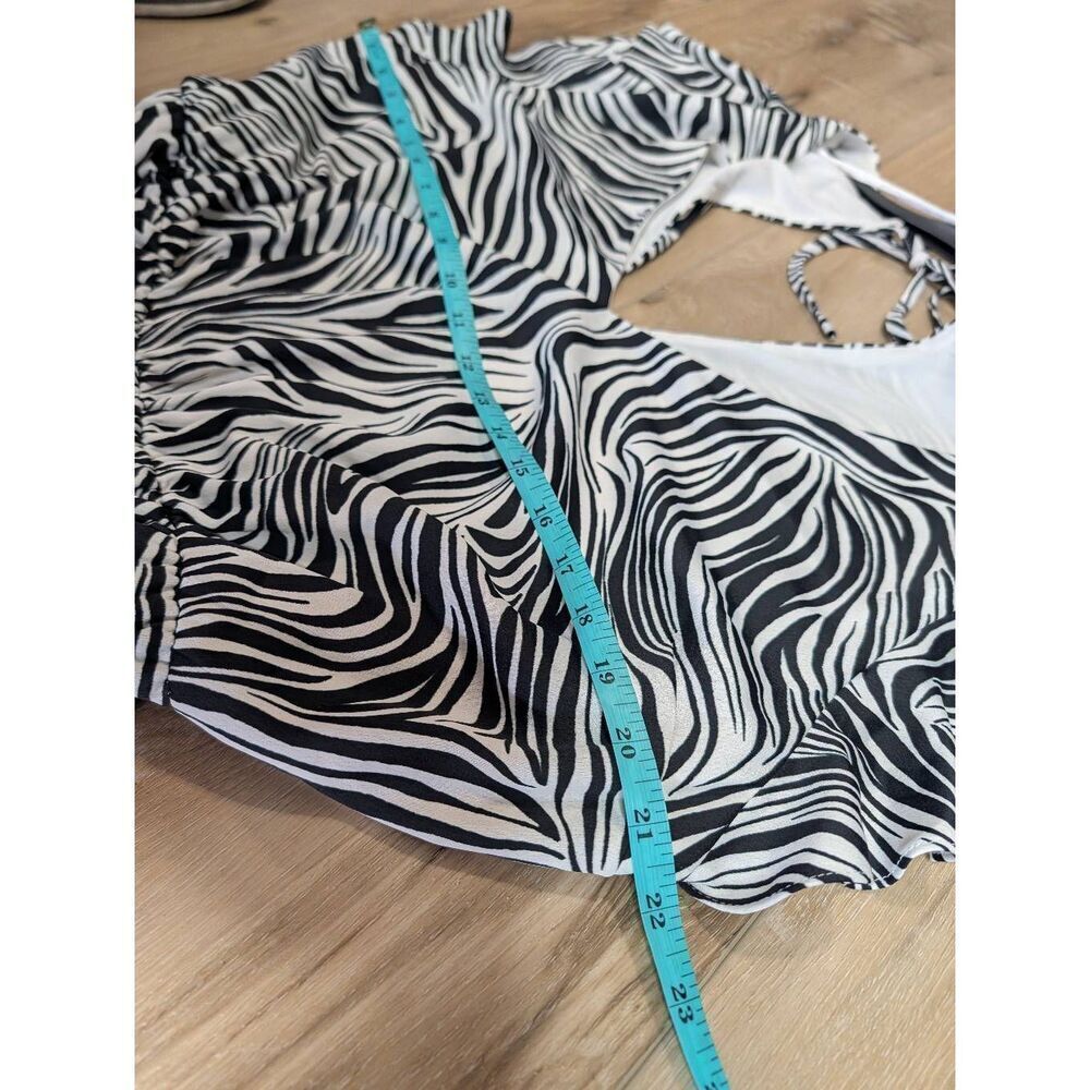 City Chic Zebra Playsuit Romper Women's Plus Size 16 0XL Animal Print Pockets - Picture 8 of 14